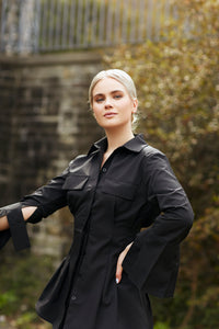 Pleated Shirt Dress