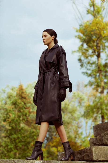Black Leather Trench