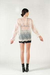 Sheer Blouse - As You Wish Boutique sheer top sheer white top sheer white blouse embroidered white blouse embroidered sheer blouse embroidered sheer shirt white embroidered sheer blouse