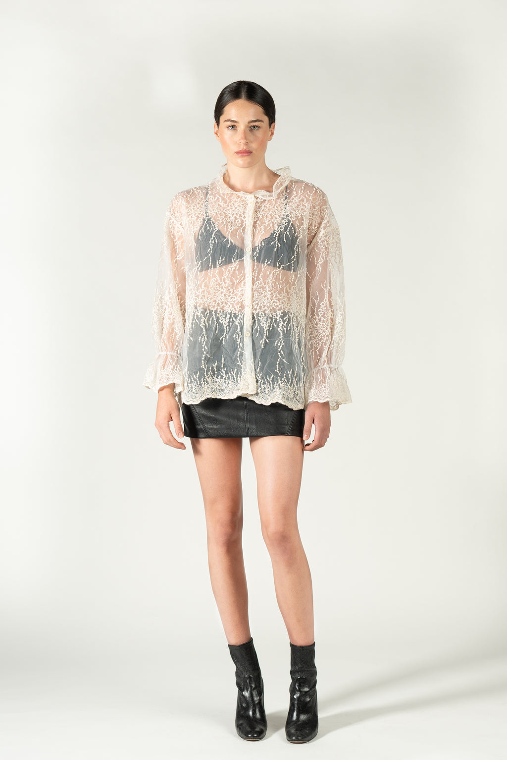 Sheer Blouse - As You Wish Boutique sheer top sheer white top sheer white blouse embroidered white blouse embroidered sheer blouse embroidered sheer shirt white embroidered sheer blouse