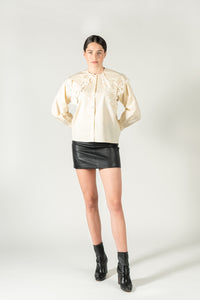 Lace Cuff Blouse - As You Wish Boutique guipure lace blouse guipure lace top guipure lace shirt ivory lace shirt beige lace shirt