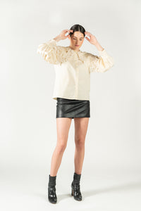 Lace Cuff Blouse - As You Wish Boutique guipure lace blouse guipure lace top guipure lace shirt ivory lace shirt beige lace shirt