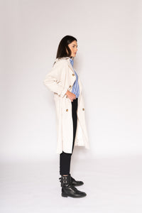 Split Back Trench - As You Wish Boutique back button back split trench coat light blue trench coat ivory trench coat beige trench coat white trench coat fall spring coat
