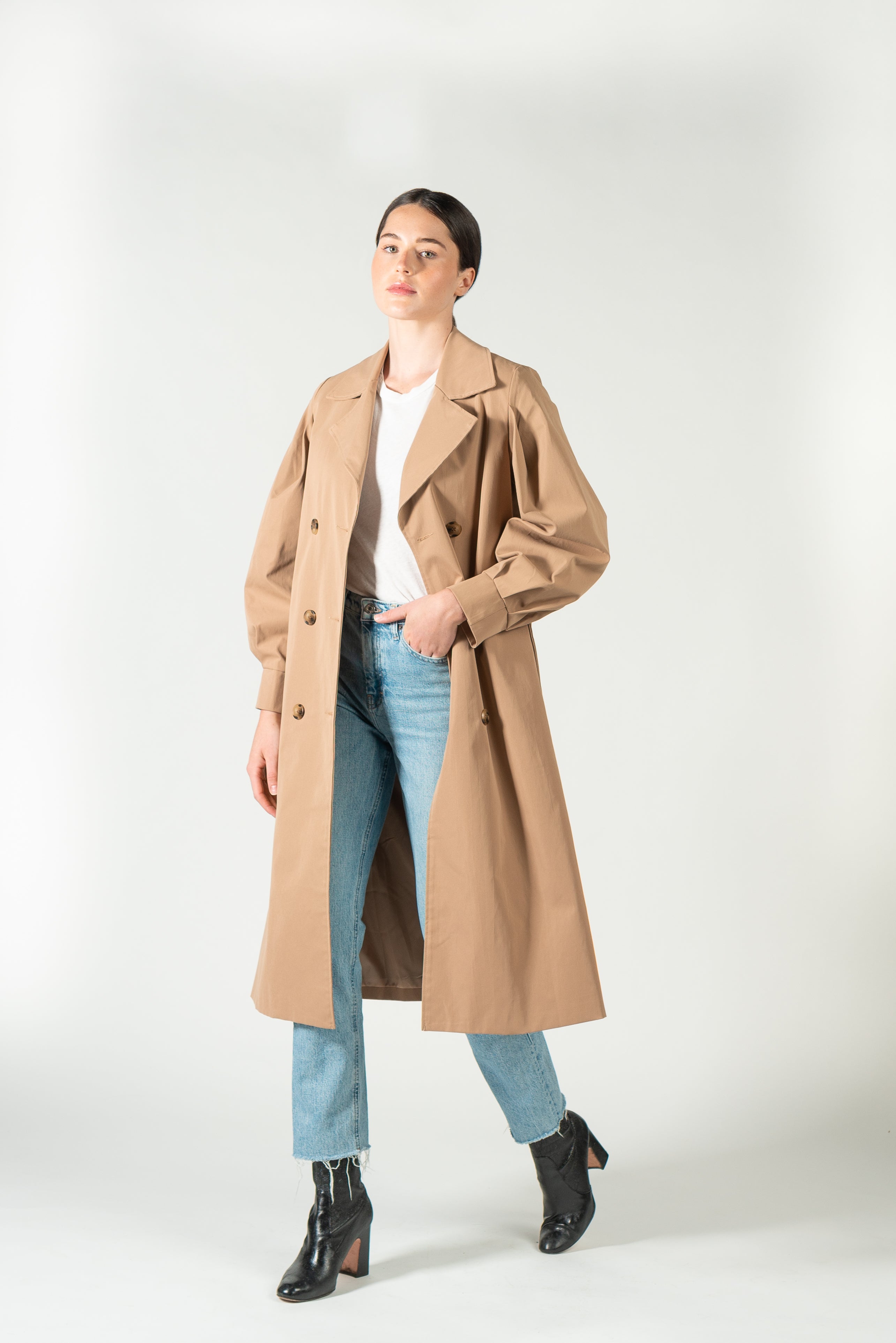 Puff Sleeve Trench - As You Wish Boutique puff sleeve trench coat fall trench coat beige trench coat black trench coat beige puff sleeve trench coat black puff sleeve trench coat