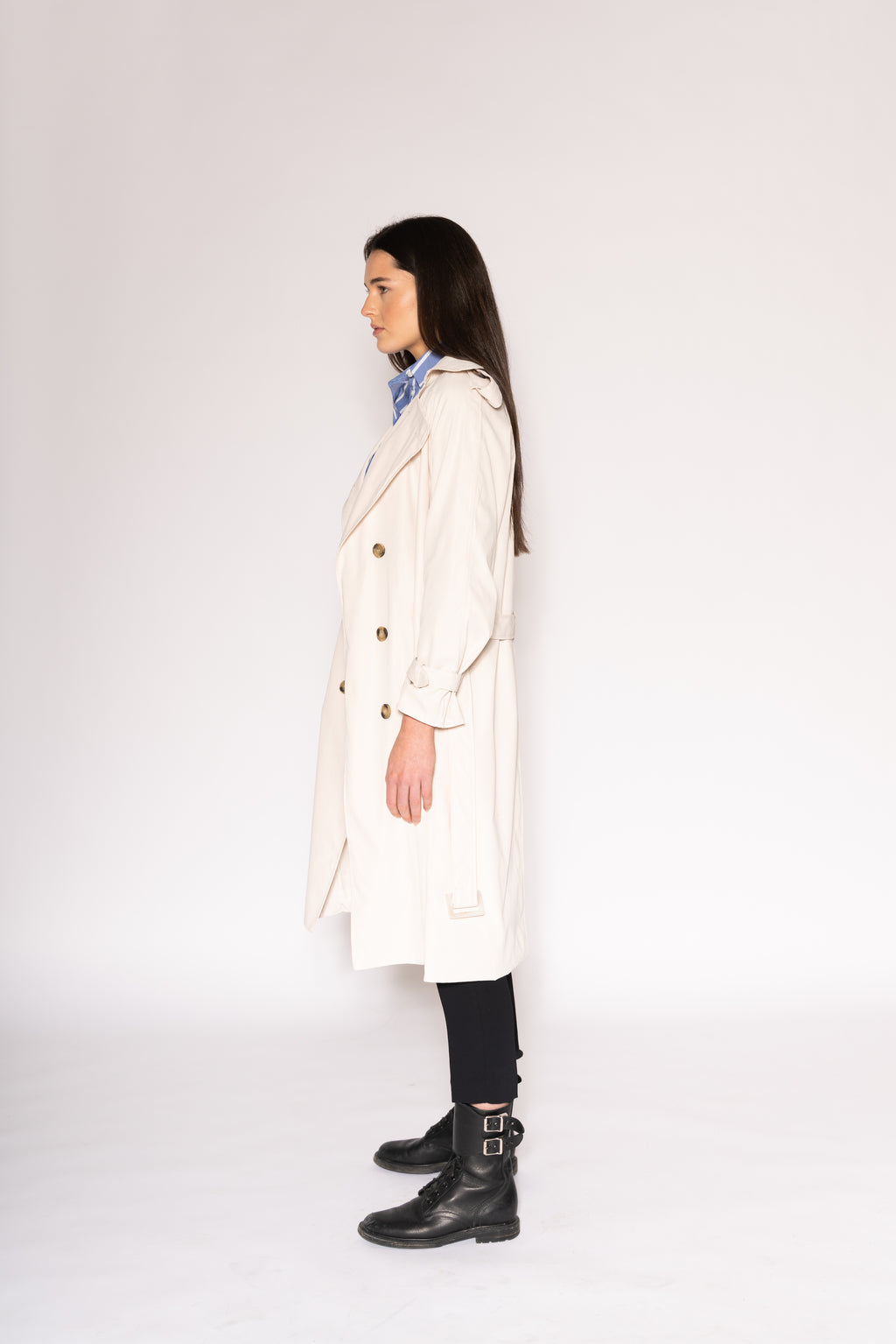 Split Back Trench - As You Wish Boutique back button back split trench coat light blue trench coat ivory trench coat beige trench coat white trench coat fall spring coat