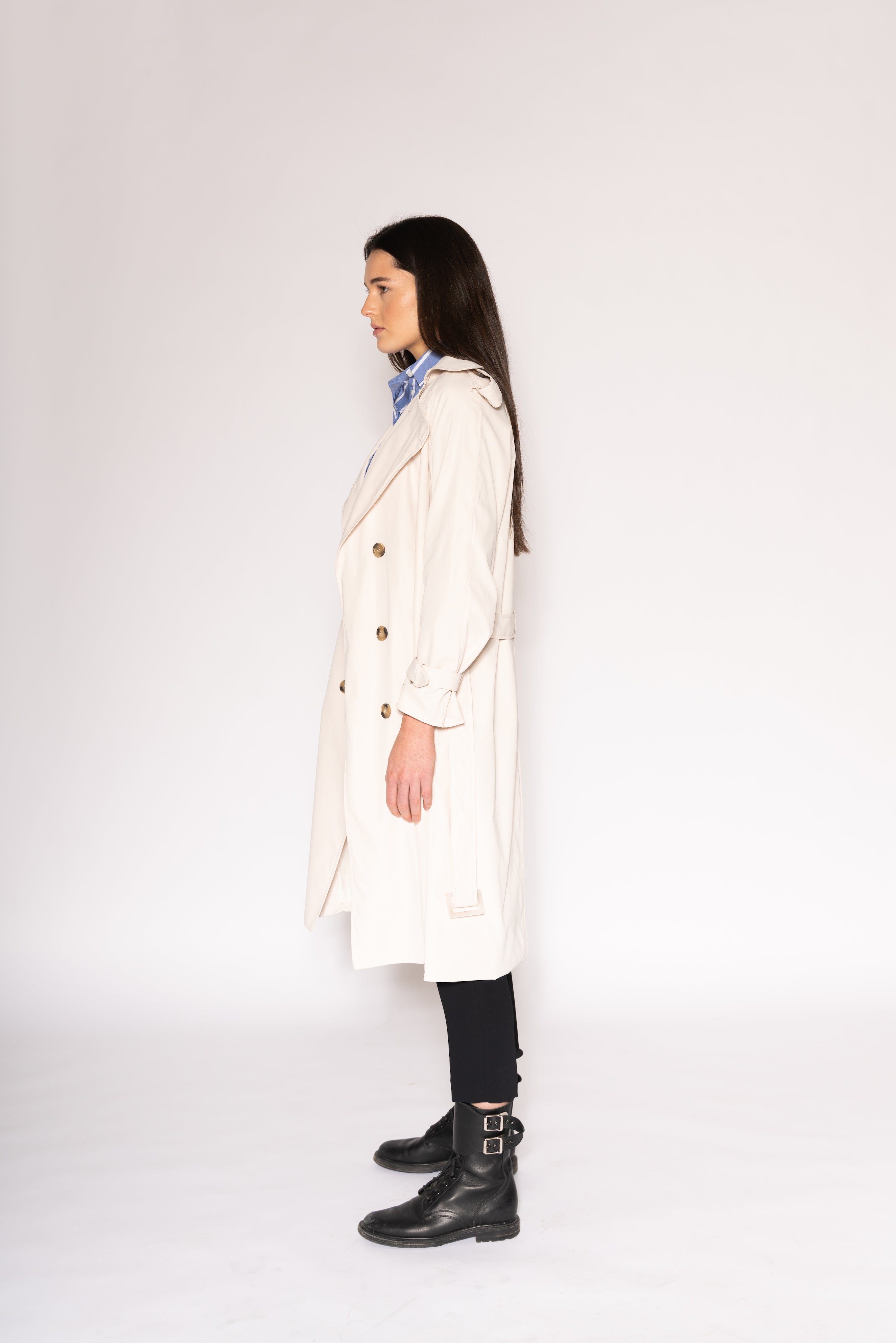 Split Back Trench - As You Wish Boutique back button back split trench coat light blue trench coat ivory trench coat beige trench coat white trench coat fall spring coat