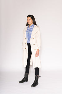 Split Back Trench - As You Wish Boutique back button back split trench coat light blue trench coat ivory trench coat beige trench coat white trench coat fall spring coat