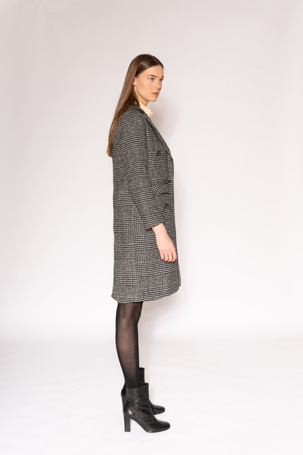 Houndstooth Coat - As You Wish Boutique houndstooth coat houndstooth pattern fall spring coat midi coat brown houndstooth coat 