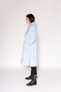 Split Back Trench - As You Wish Boutique back button back split trench coat light blue trench coat ivory trench coat beige trench coat white trench coat fall spring coat