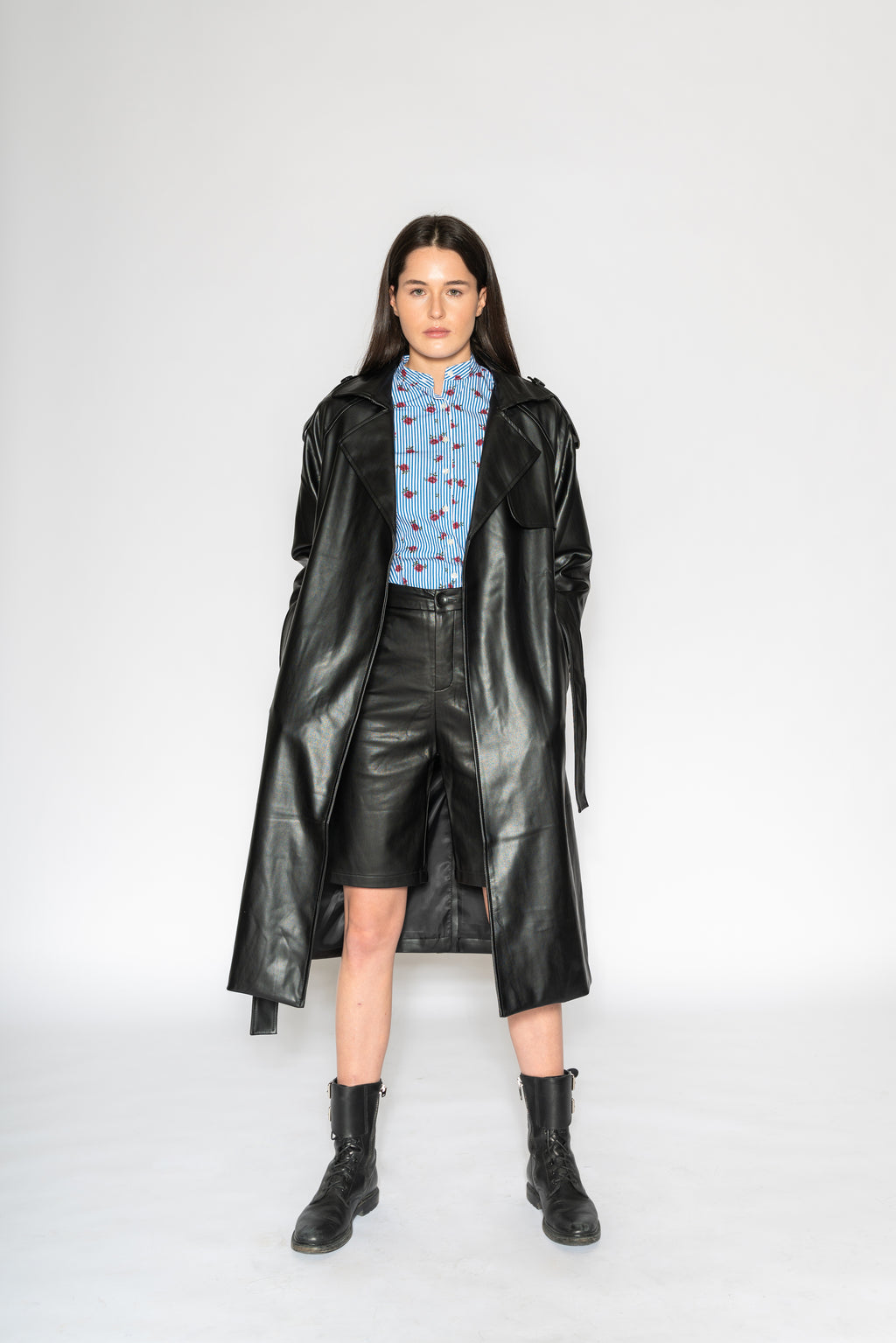 Black Leather Trench - As You Wish Boutique leather trench coat black leather trench coat fall spring coat 
