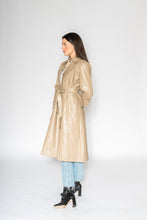 Load image into Gallery viewer, Patent Trench - As You Wish Boutique patent trench coat beige trench coat shimmer trench coat patent leather trench coat beige patent leather fall spring coat