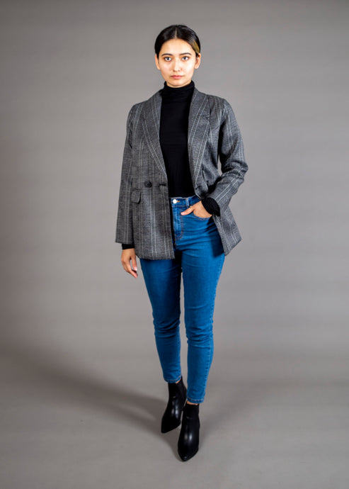 Oversized Blazer - As You Wish Boutique oversized plaid blazer fall blazer oversized fall blazer grey oversized blazer coffee oversized blazer grey plaid blazer coffee plaid blazer