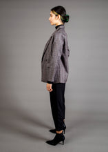 Load image into Gallery viewer, Oversized Blazer - As You Wish Boutique oversized plaid blazer fall blazer oversized fall blazer grey oversized blazer coffee oversized blazer grey plaid blazer coffee plaid blazer